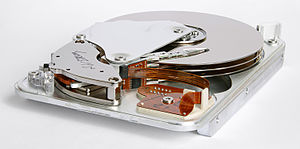 Inner view of a Seagate 3.5 inches hard disk d...